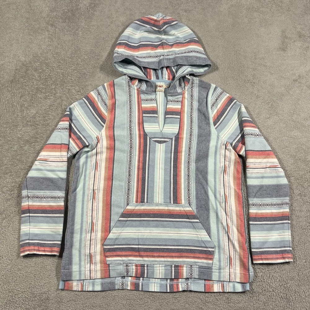 Faherty Baja Poncho Hoodie Womens Medium Sweater Sierra Paradise Striped